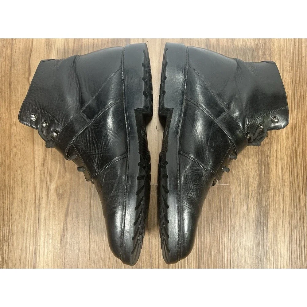 Kenneth Cole New York Men's Black Leather Ankle Boots Size 11.5 Made In Italy
